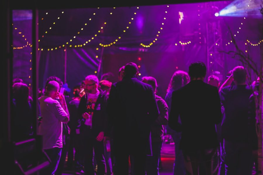 Guests under fairy lights at the New Romantics Ball
